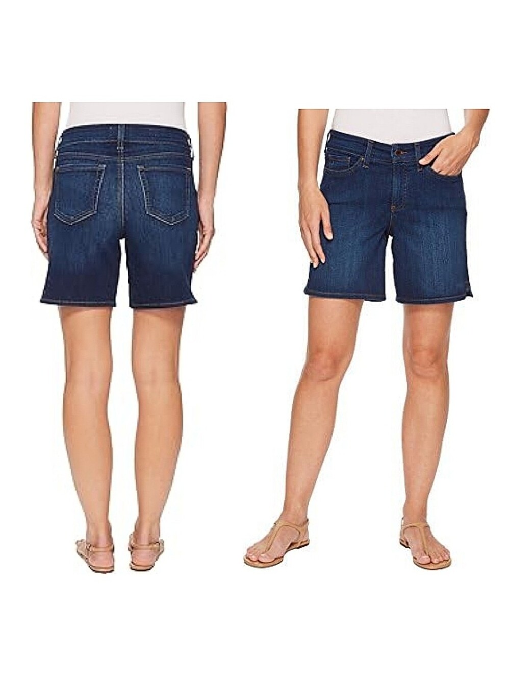 NYDJ Jenna Lift Tuck 7" Inch Seam Bermuda Mid-Rise Denim Stretch Shorts Jorts 0